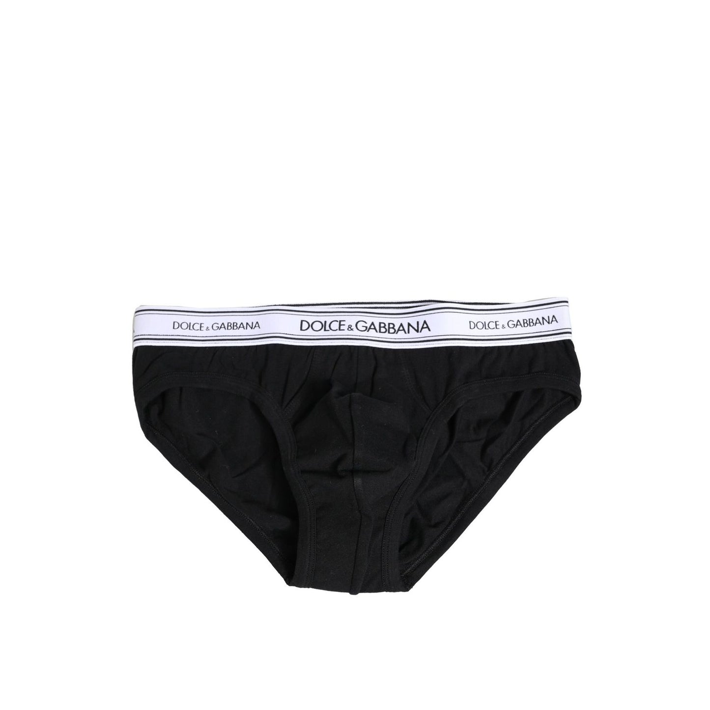 Dolce & Gabbana Black Cotton Stretch Regular Brief Underwear Dolce & Gabbana