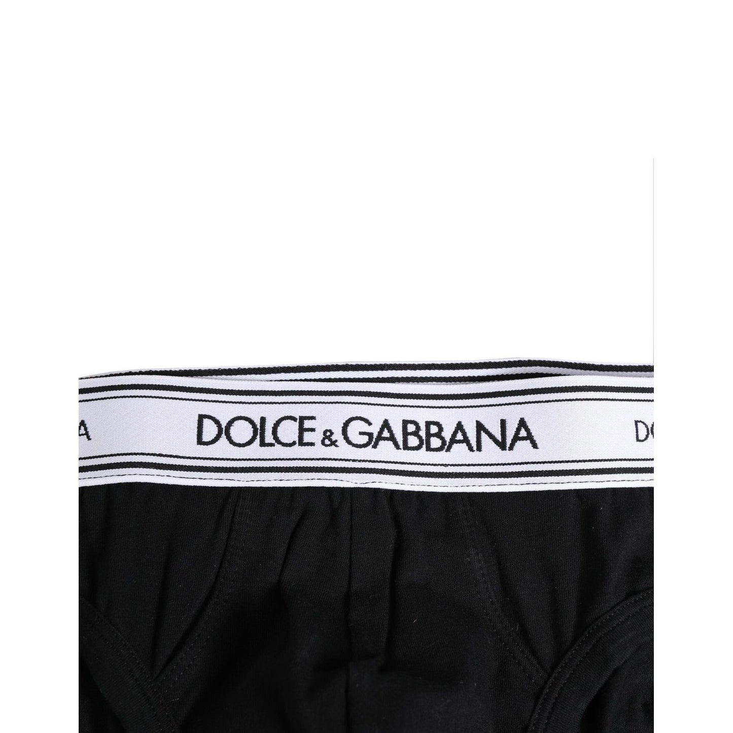 Dolce & Gabbana Black Cotton Stretch Regular Brief Underwear Dolce & Gabbana