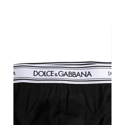 Dolce & Gabbana Black Cotton Stretch Regular Brief Underwear Dolce & Gabbana
