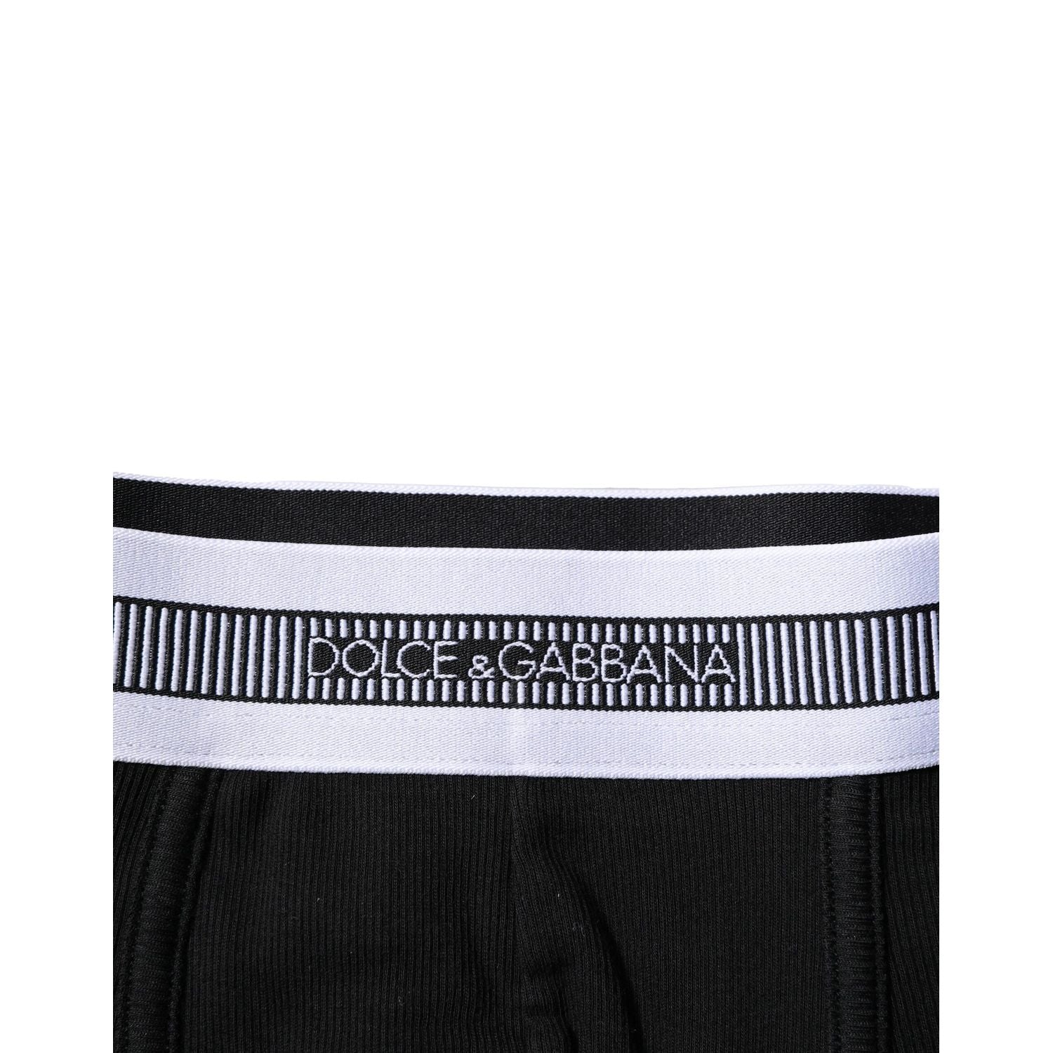 Dolce & Gabbana Black Cotton Stretch Regular Boxer Underwear