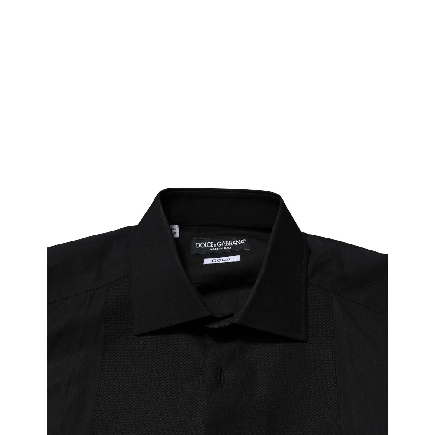 Dolce & Gabbana Black GOLD Long Sleeves Dress Formal Shirt