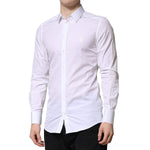 Dolce & Gabbana White GOLD Long Sleeves Men Dress Formal Shirt