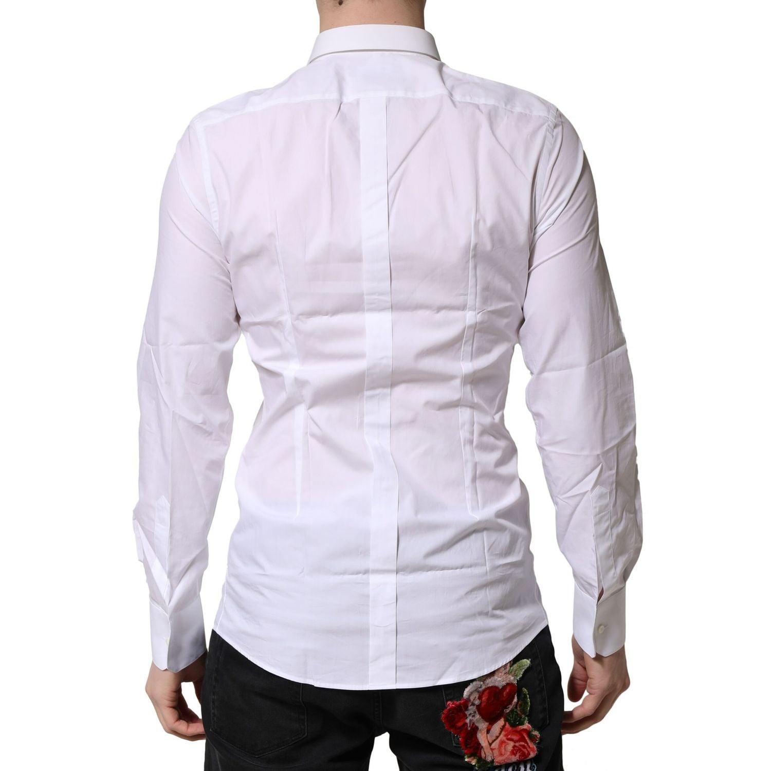 Dolce & Gabbana White GOLD Long Sleeves Dress Formal Shirt