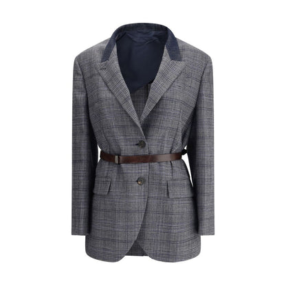 Brunello Cucinelli Gray Fleece Wool Blazer