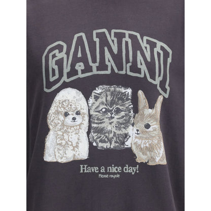 Ganni Gray Cotton Sweatshirt