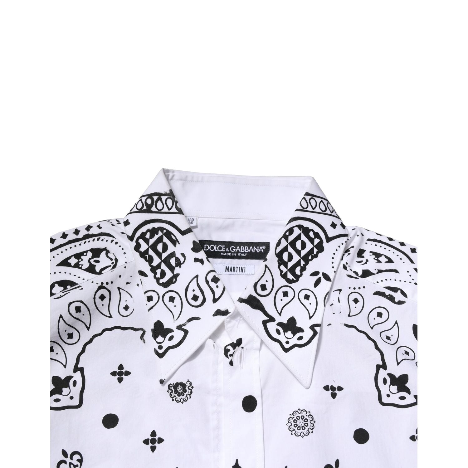 Dolce & Gabbana White MARTINI Bandana Print Formal Shirt