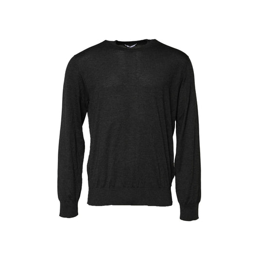 Dolce & Gabbana Gray Long Sleeve Crew Neck Pullover Sweater