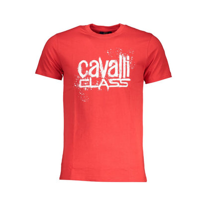 Cavalli Class Rosso Cotton Men's T-Shirt