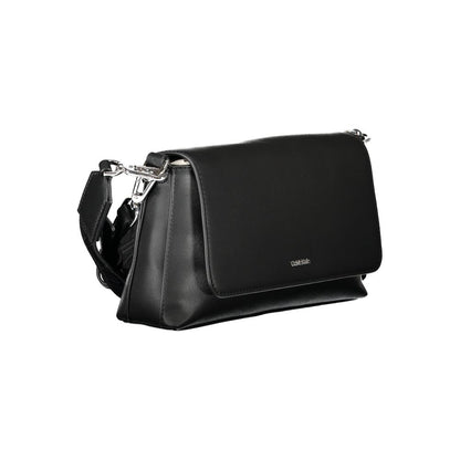 Calvin Klein Black Polyester Women Handbag with adjustable strap and elegant design for versatile styling.