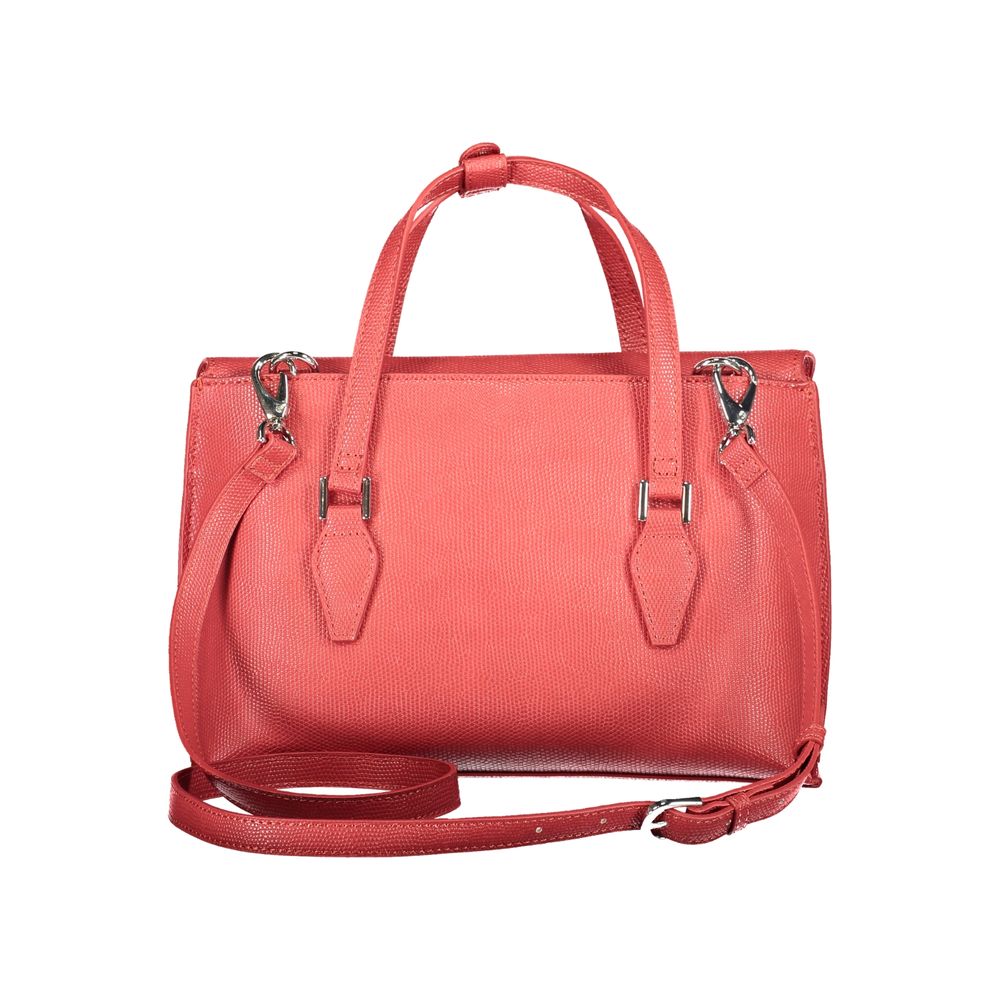 Mario Valentino Red Polyethylene Women Handbag with adjustable strap and multiple compartments for elegant organization.