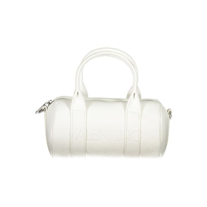 Mario Valentino White Polyethylene Handbag with handles and adjustable shoulder straps, logo design, recycled.