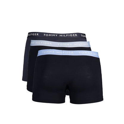 Tommy Hilfiger Black Cotton Men Boxer Trio Pack with sustainable materials and bold logo waistband.