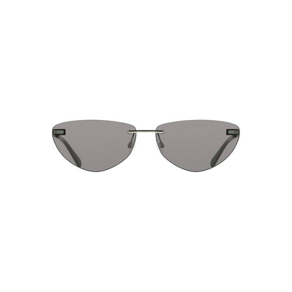 Calvin Klein Black Metal Women Sunglass with smoke lenses and sleek frame showcasing contemporary elegance.
