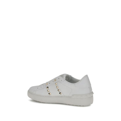 Valentino Garavani White Calf Leather Bos Taurus Low Top Sneakers