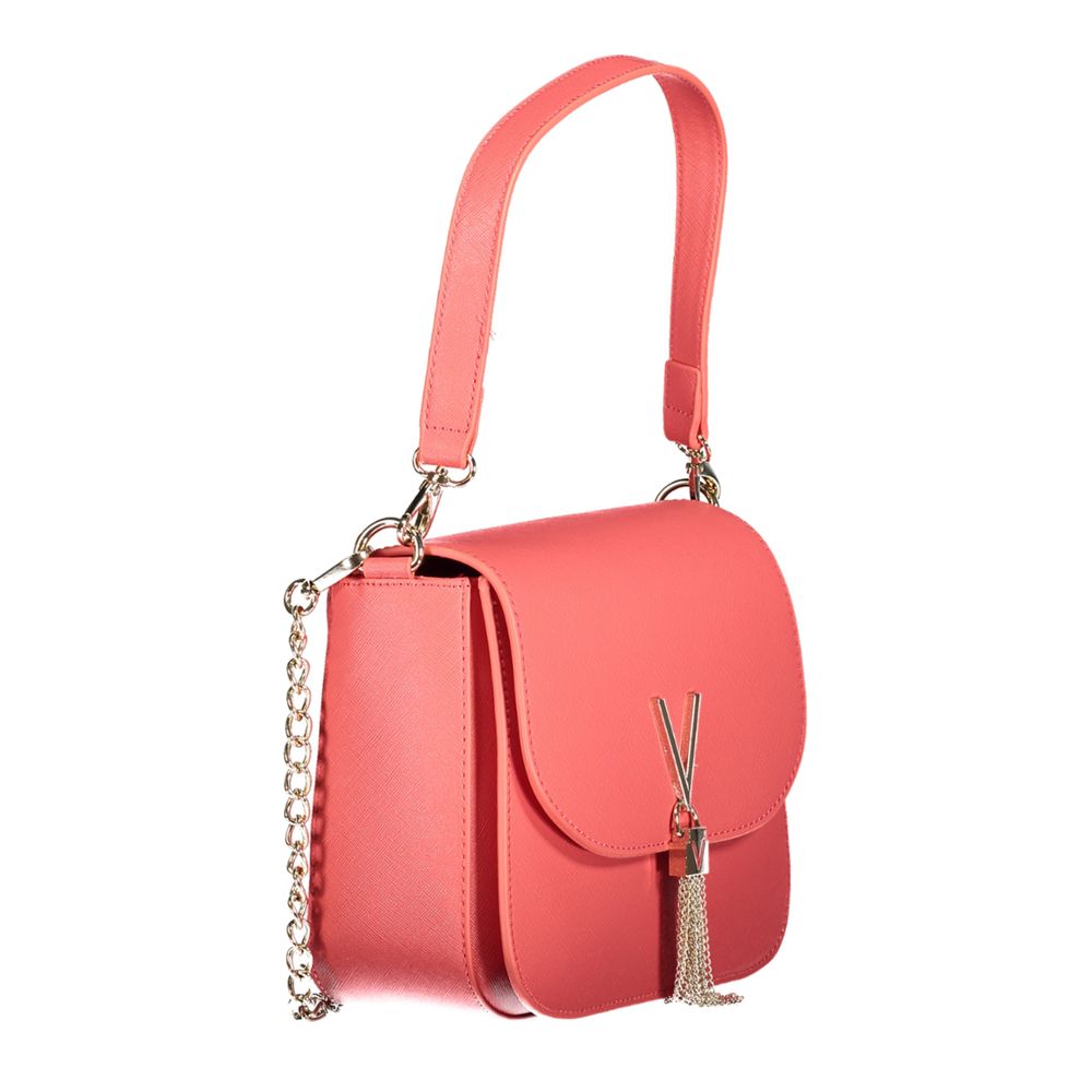 Mario Valentino Pink Polyethylene Women Handbag with chain strap and shoulder handle