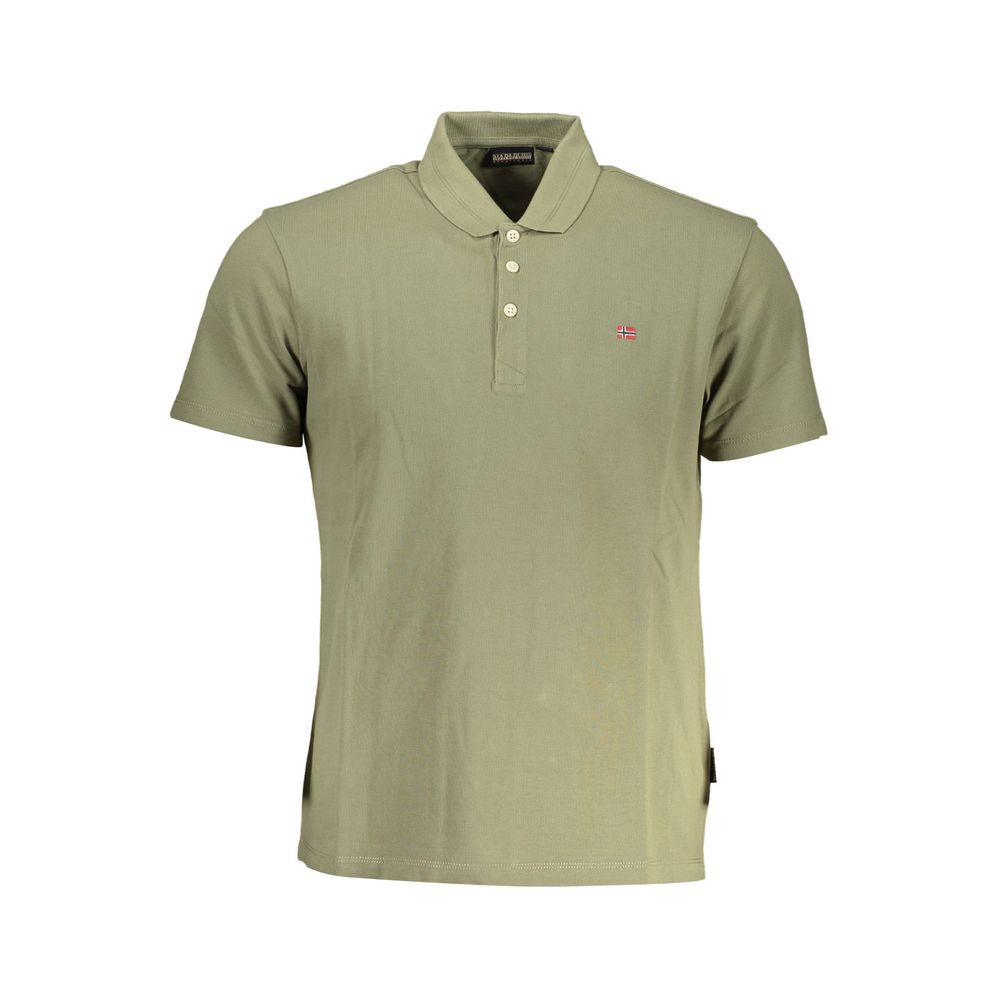 Napapijri Green Cotton Men Polo Shirt