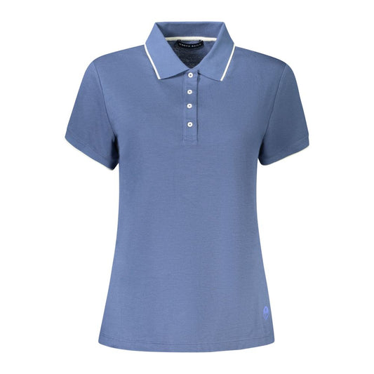 North Sails Blue Cotton Women Polo Shirt with contrasting details and logo, short sleeve design perfect for casual chic style.