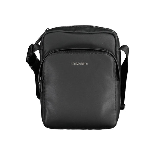 Calvin Klein Black Polyester Men Shoulder Bag with adjustable strap and multiple pockets for secure essentials.
