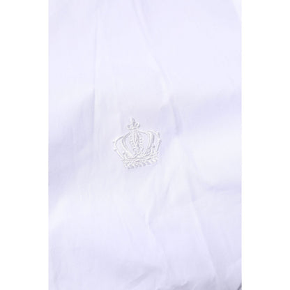 Dolce & Gabbana White Cotton GOLD Long Sleeves Formal Shirt