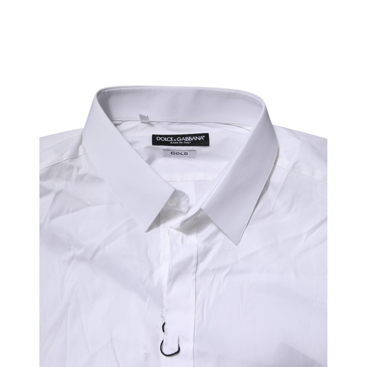 Dolce & Gabbana White Cotton GOLD Long Sleeves Formal Shirt