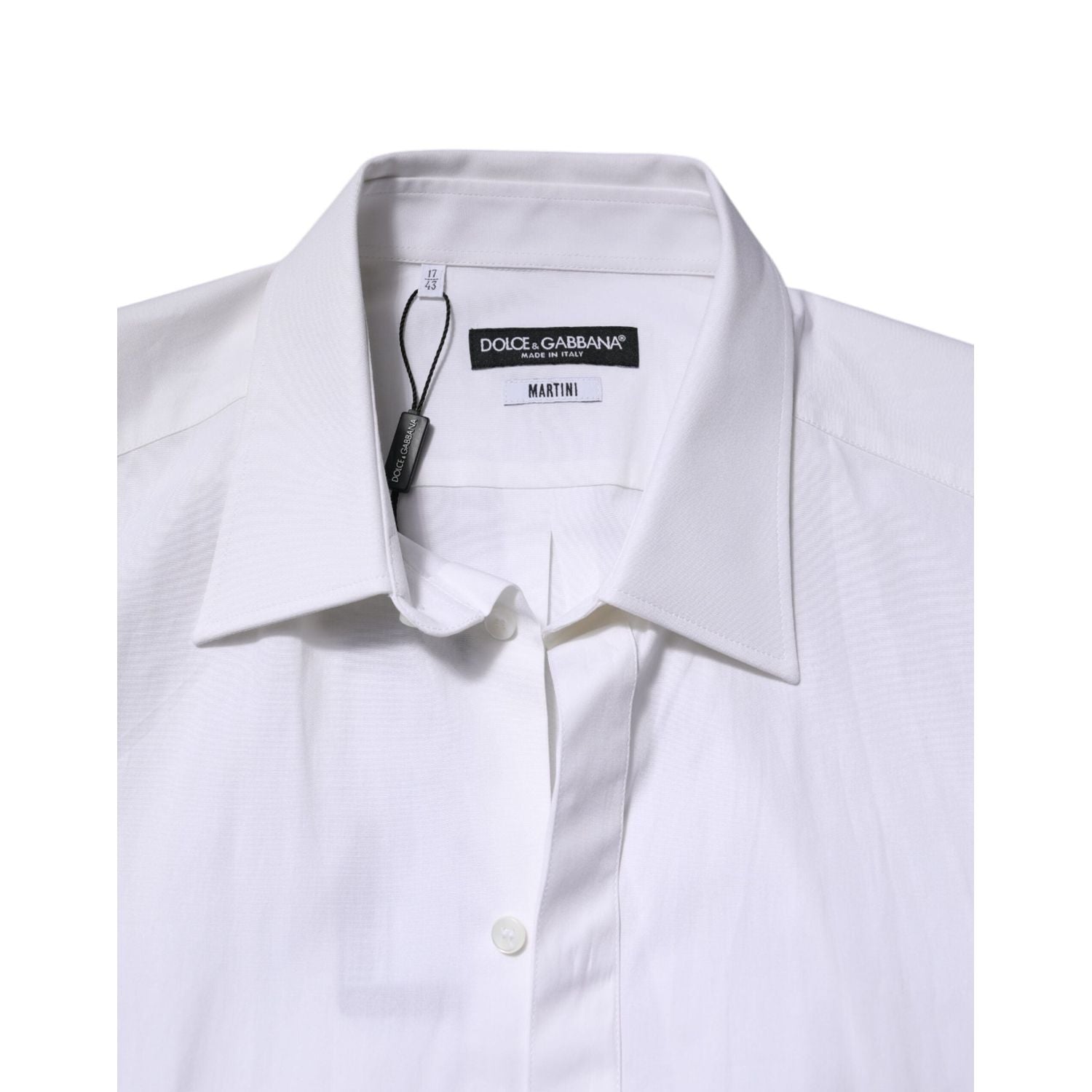 Dolce & Gabbana White MARTINI Long Sleeve Dress Formal Shirt