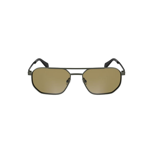 Calvin Klein Bronze Metal Men Sunglass with sleek design and square lenses, showcasing modern elegance and sophistication.