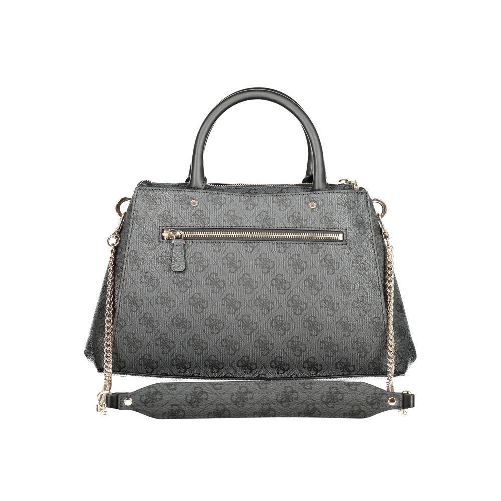 Guess Jeans Brown Polyethylene Women Handbag with chain and dual handles for versatile use.