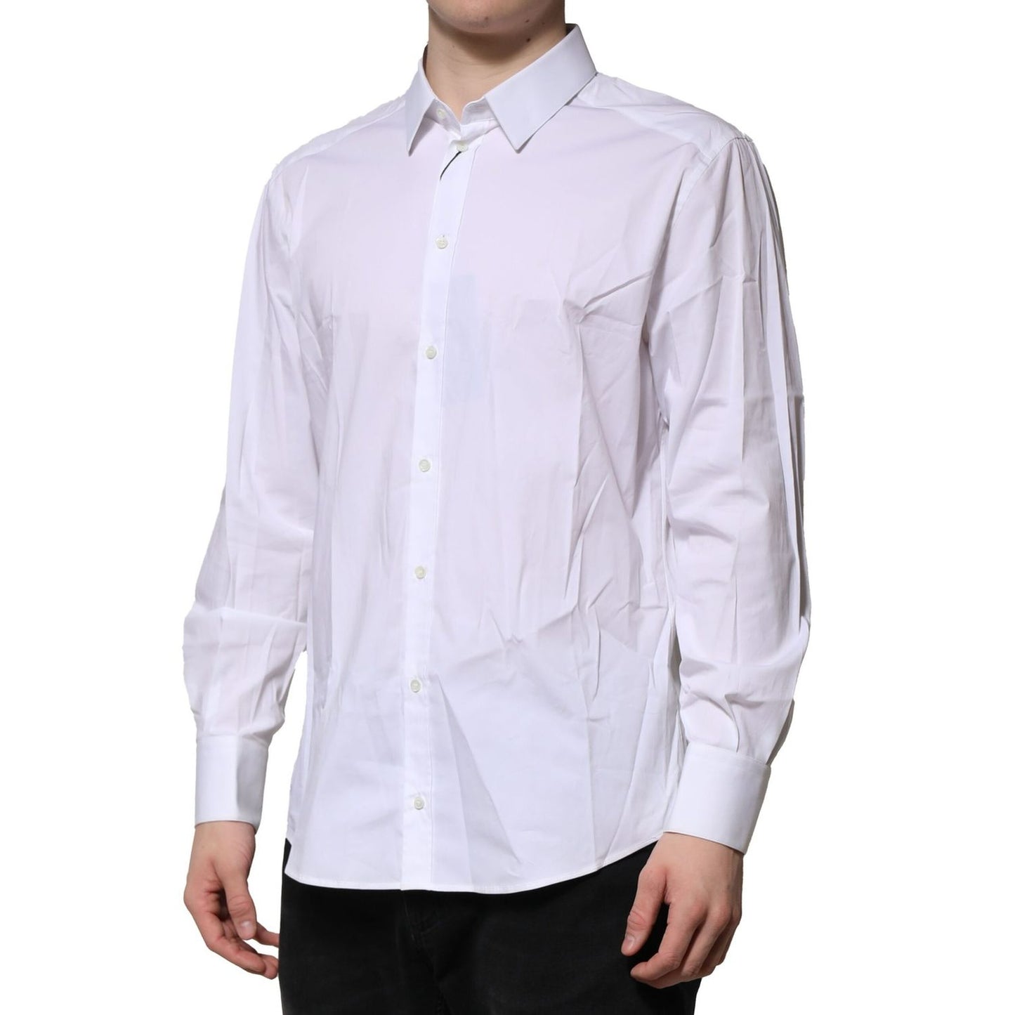 Dolce & Gabbana White GOLD Long Sleeves Dress Formal Shirt