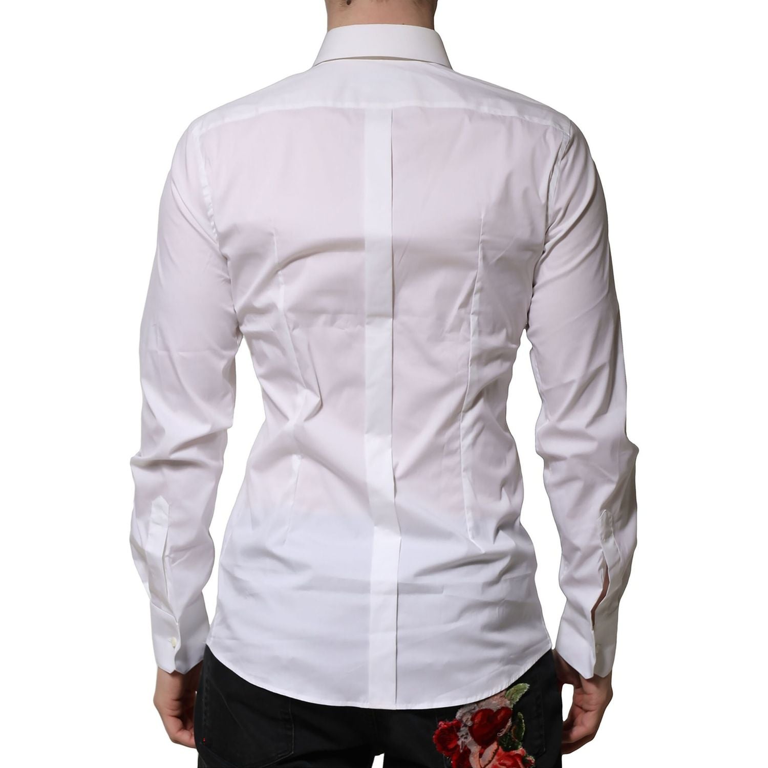 Dolce & Gabbana White GOLD Long Sleeve Dress Formal Shirt