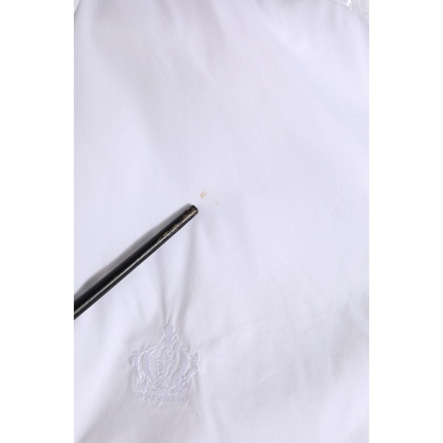 Dolce & Gabbana White GOLD Cotton Men Dress Formal Shirt