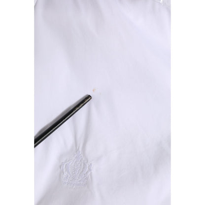 Dolce & Gabbana White GOLD Cotton Men Dress Formal Shirt