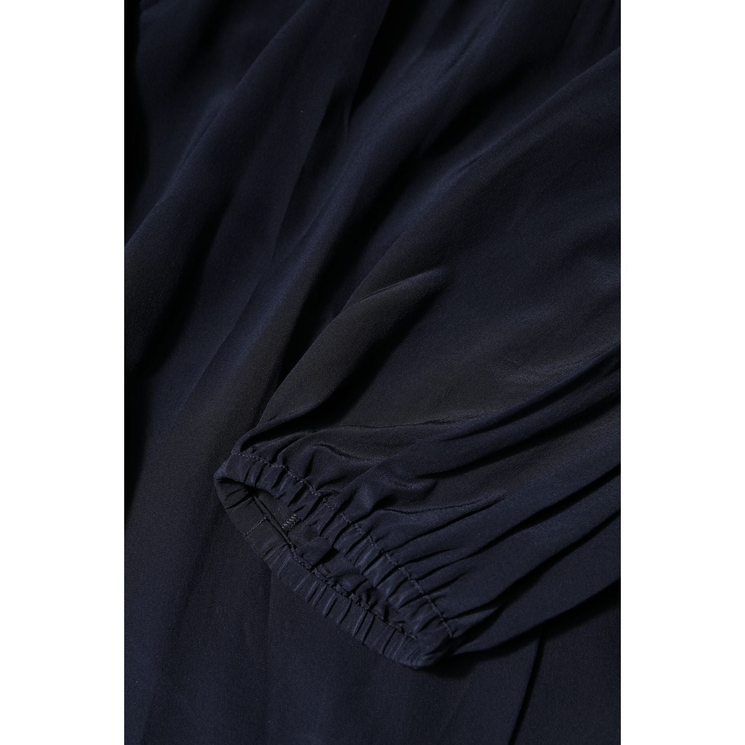 Dolce & Gabbana Blue Silk Mock Neck Long Sleeves Blouse Top