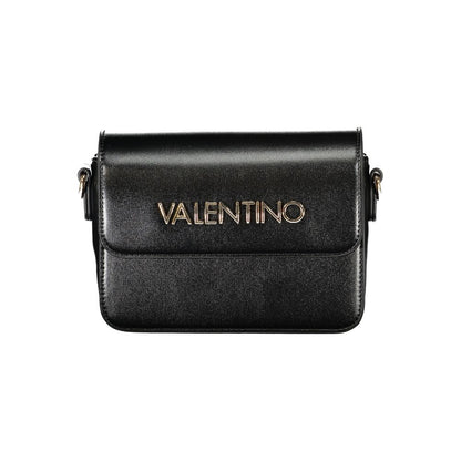 Mario Valentino Black Polyethylene Women Handbag with adjustable strap and iconic logo