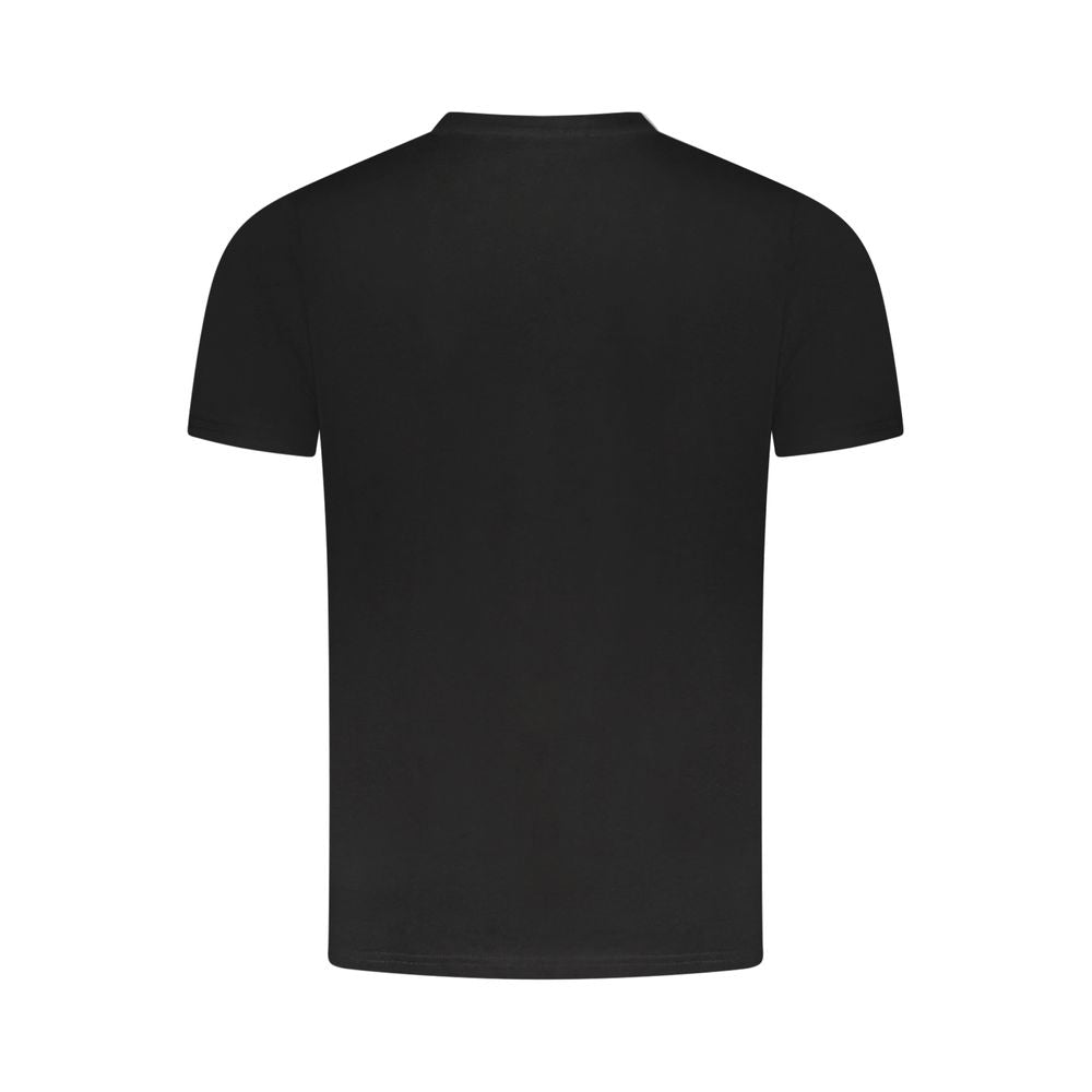 Cavalli Class Black Cotton Men T-Shirt back view, luxury fashion tee with iconic logo, perfect for style and comfort.