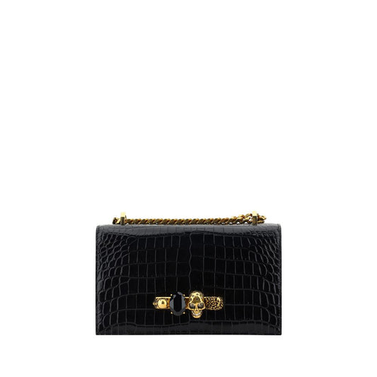Alexander McQueen Black Calf Leather Bos Taurus Shoulder Bag
