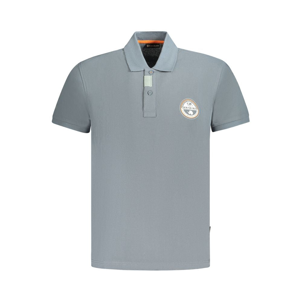 Napapijri Brown Cotton Men Polo Shirt featuring short sleeves and logo on a subtle brown hue, ideal for stylish casual wear.