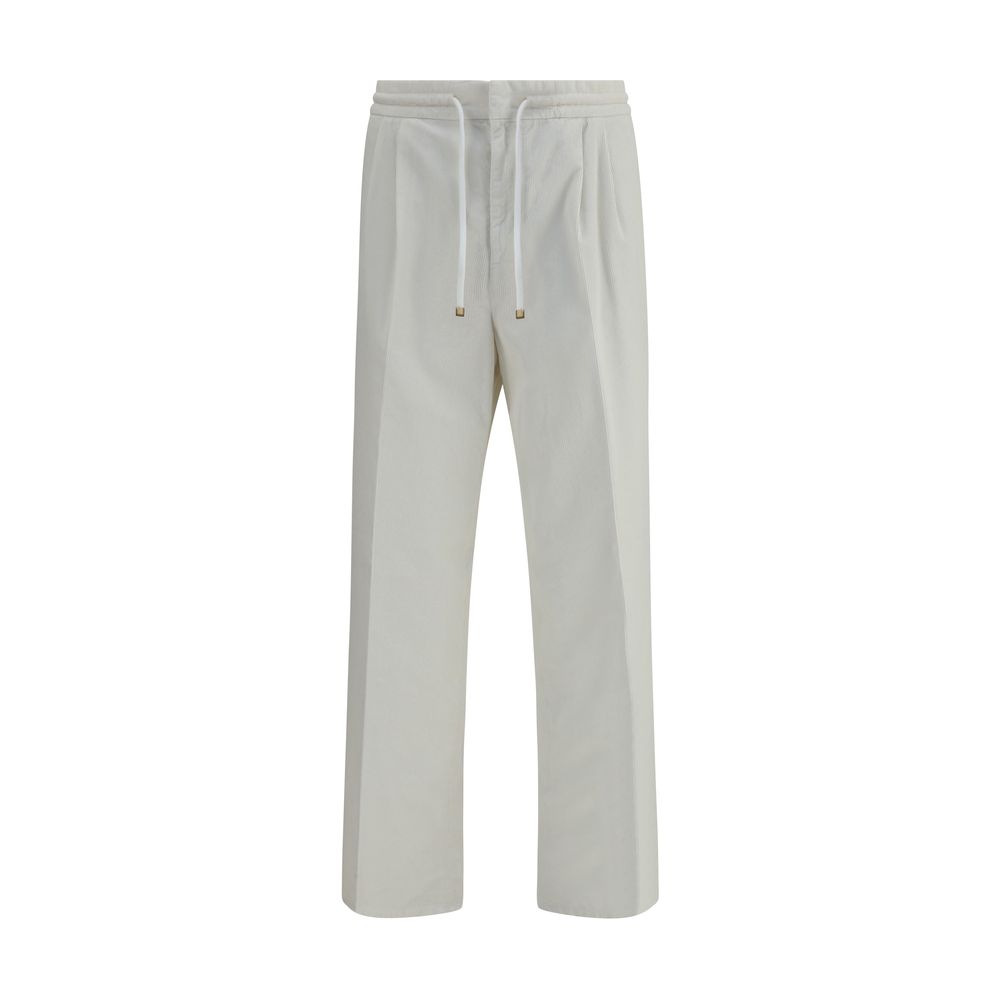 Brunello Cucinelli White Cotton Casual Pants