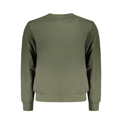 Back view of North Sails Green Cotton Men Sweater showcasing modern style and comfort.