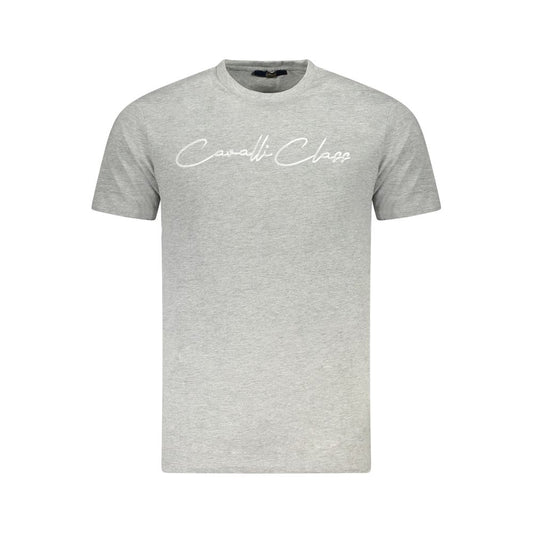 Cavalli Class Gray Cotton T-Shirt