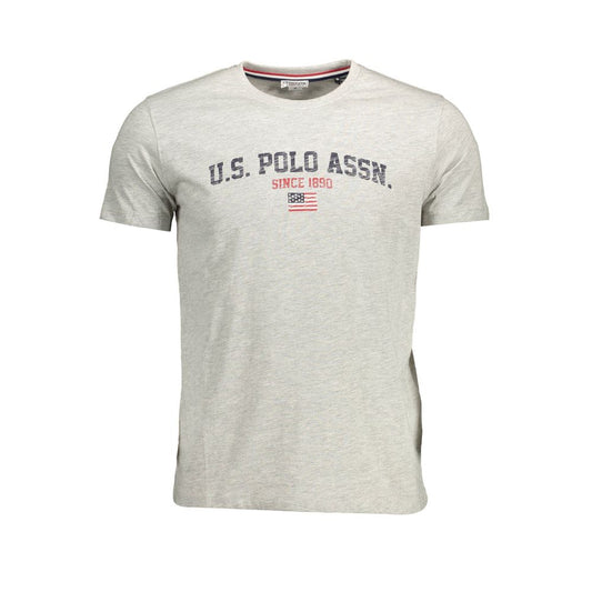U.S. POLO ASSN. Brown Cotton Men T-Shirt with iconic logo, crew neck, casual elegance for stylish wardrobe enhancement.