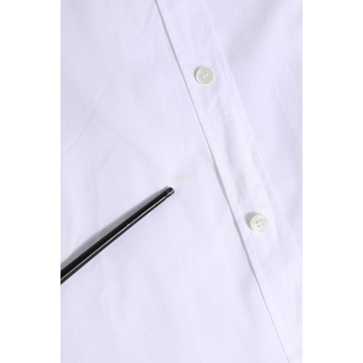 Dolce & Gabbana White Cotton GOLD Long Sleeves Dress Shirt