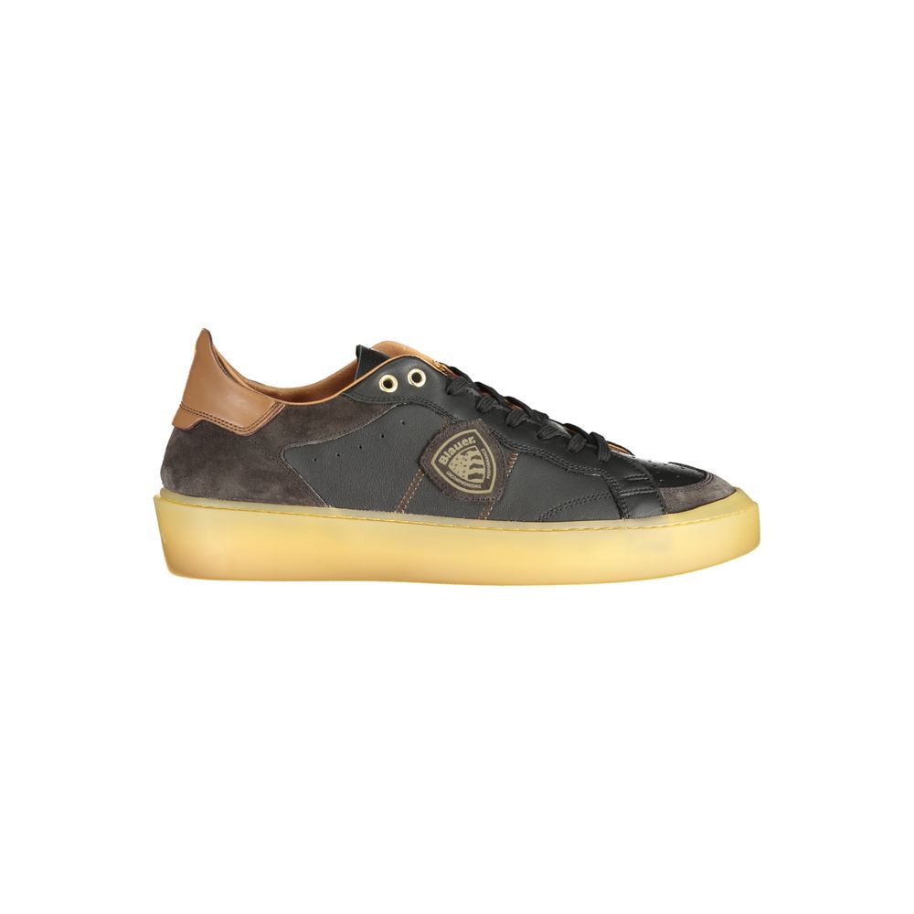 Blauer Nero Leather Men Sneaker1728,67403481248,Black,Blauer,EU41/US8,EU42/US9,EU43/US10,EU44/US11,EU45/US12,EU46,Low Tops - Sneakers - Shoes,Men,New with tags,Shoes,Sneakers - Shoes