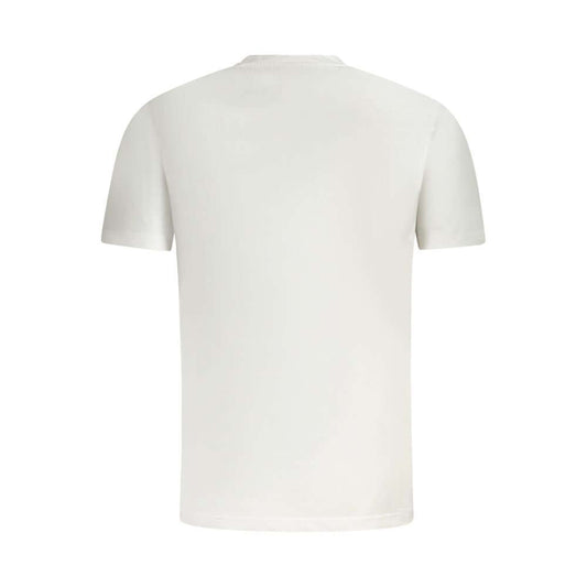 Back view of Fila White Cotton Men T-Shirt featuring short sleeves and crew neck.