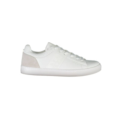 Napapijri White Leather Men Sneaker with lace-up design and contrasting details, perfect for a fashion-forward and comfortable style.