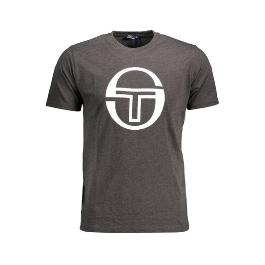 Sergio Tacchini Brown Cotton Men T-Shirt with iconic logo and standout print on a crew neck short sleeve design.