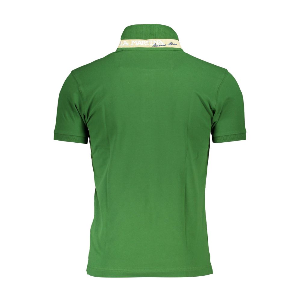 La Martina Green Cotton Polo Shirt