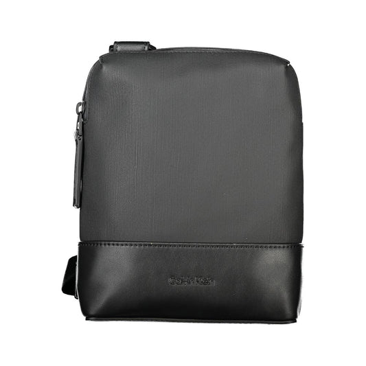 Calvin Klein Black Polyester Men Shoulder Bag with sleek design and iconic logo, perfect for stylish urban men.