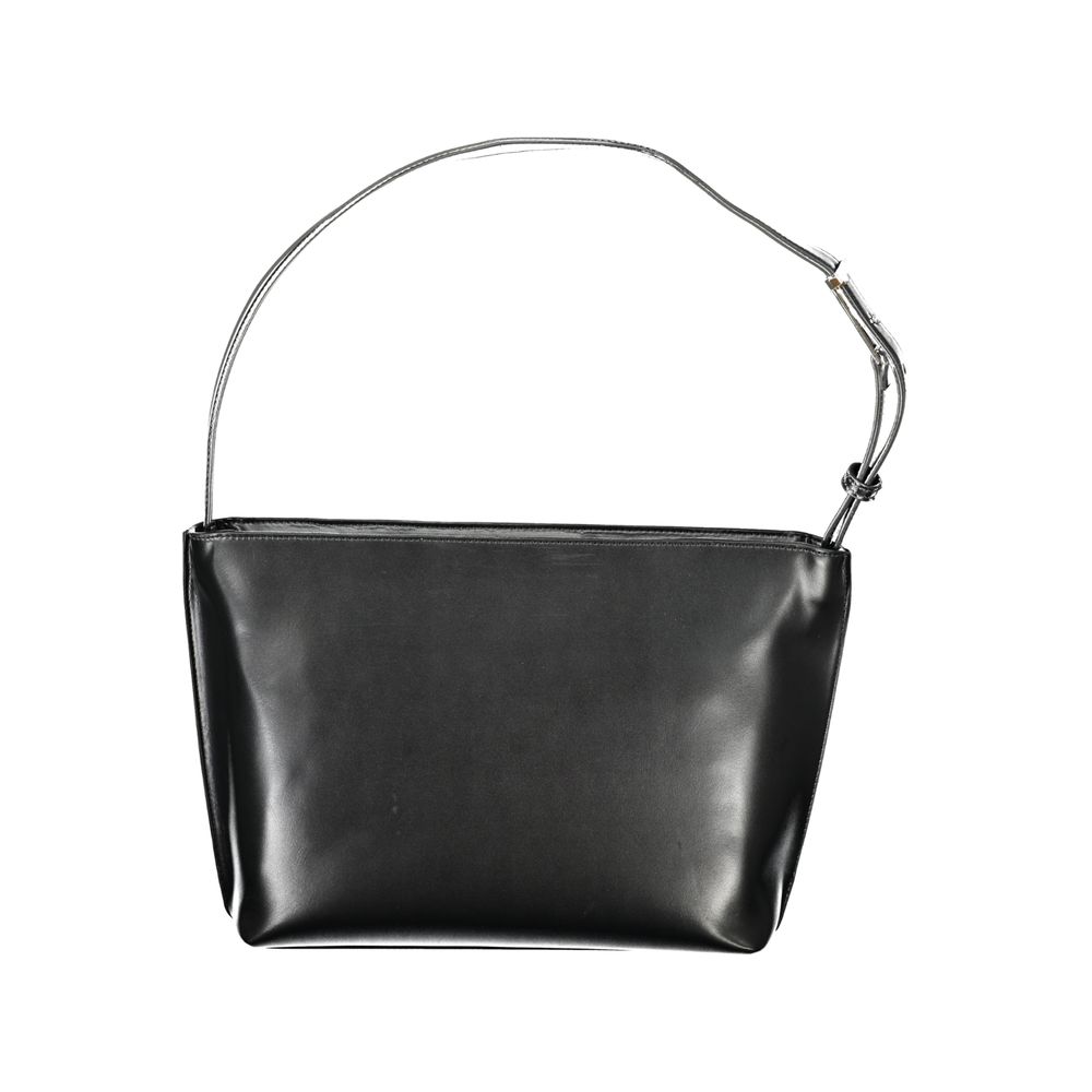 Calvin Klein Black Polyester Women Handbag, featuring a sleek design with recycled materials, ideal for urban-chic fashion.