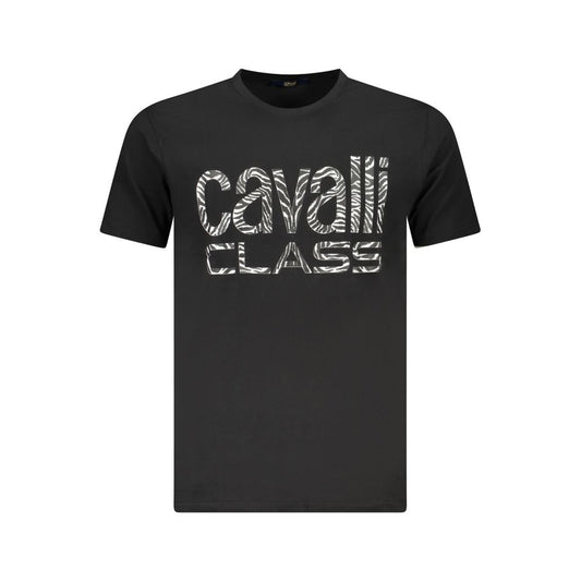 Cavalli Class Black Cotton Men T-Shirt