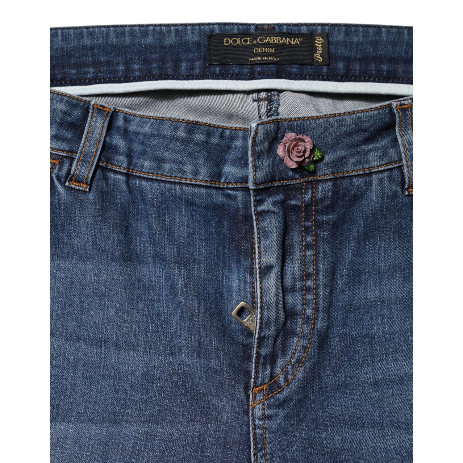 Dolce & Gabbana Blue Low Waist Cotton Skinny Denim Jeans